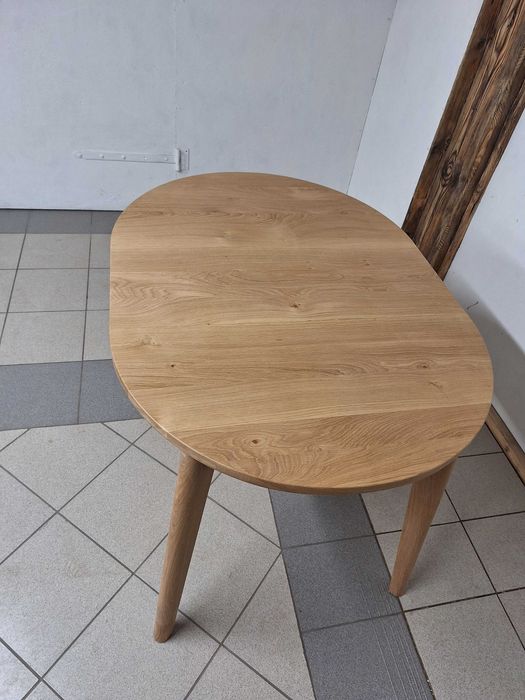 MAŁY Stół  dębowy fi 80 cm rozkładany do 160cm - dostępny od ręki