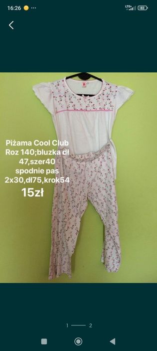 Biała Piżama Cool Club Roz 140