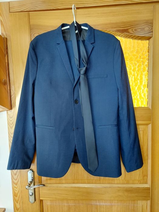 męski garnitur H&M + krawat