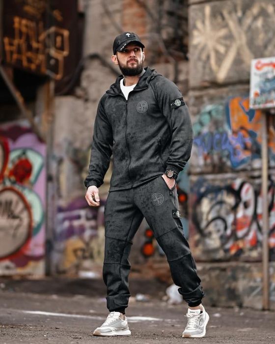 Костюм Спортивний Чоловічий Графітовий STONE ISLAND Diving! Костюм Спортивный Мужской Графит Stone Island! Размеры S-4XL!