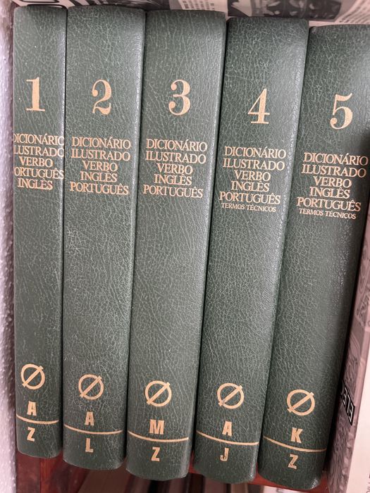 Livros antigos Dicionário ilustrado Verbo inglês português