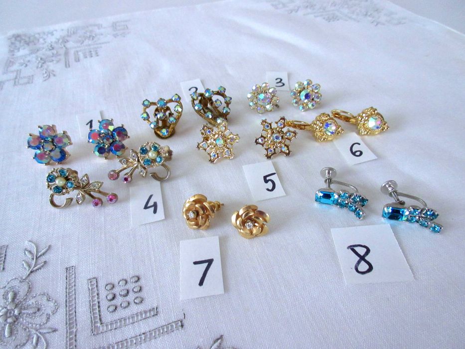 Stara biżuteria kolczyki klipsy lata 80