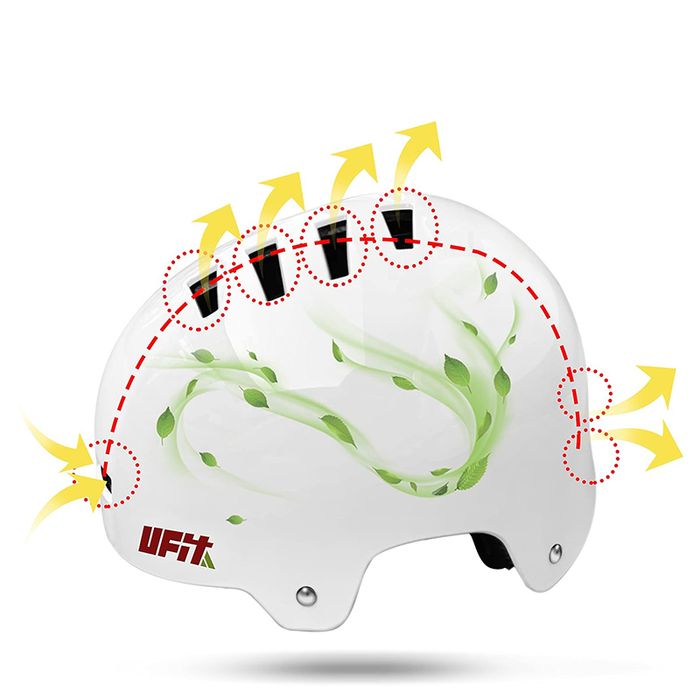 Dziecięcy kask ochronny biały na rower hulajnogę rolki deskorolkę S