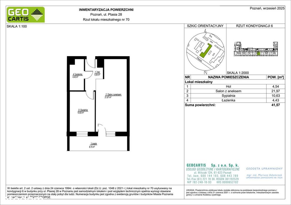 2-pokojowe mieszkanie 41 m² + loggia Bez Prowizji - Widok 2