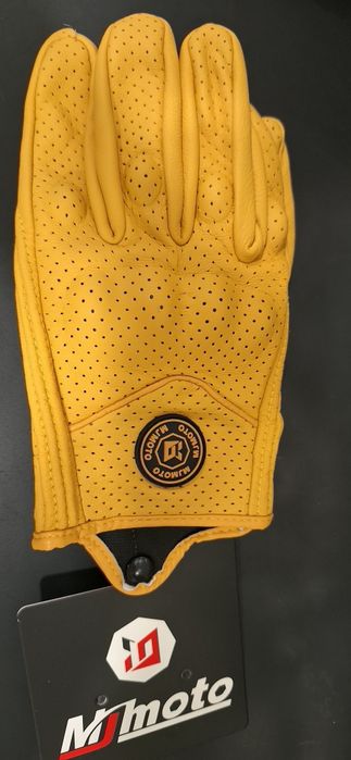 Luvas motard totalmente em pele tam M...