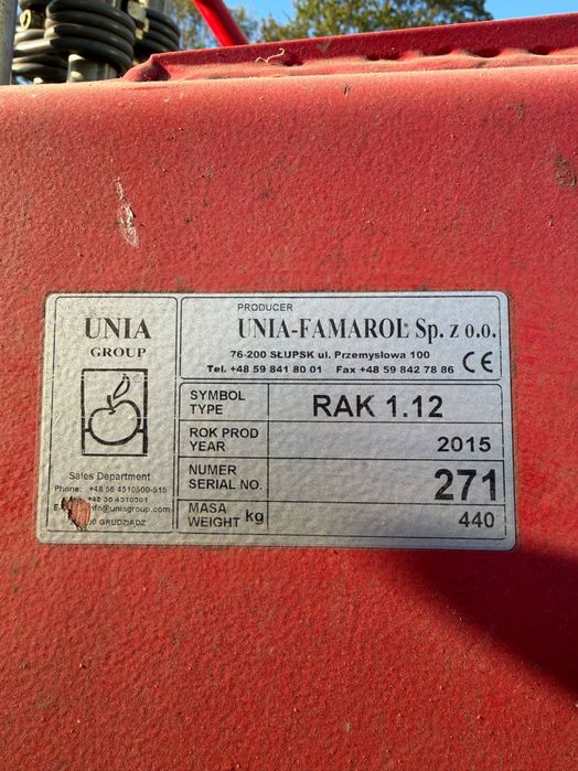 Sprzedam zagrabiarkę UNIA RAK 1.12