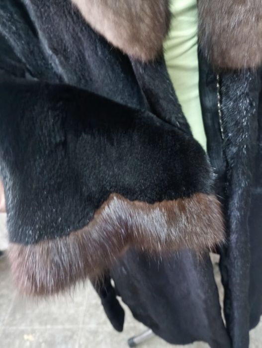 Mink. Дл 100см. Норковая шуба с соболем. Натуральная шуба
