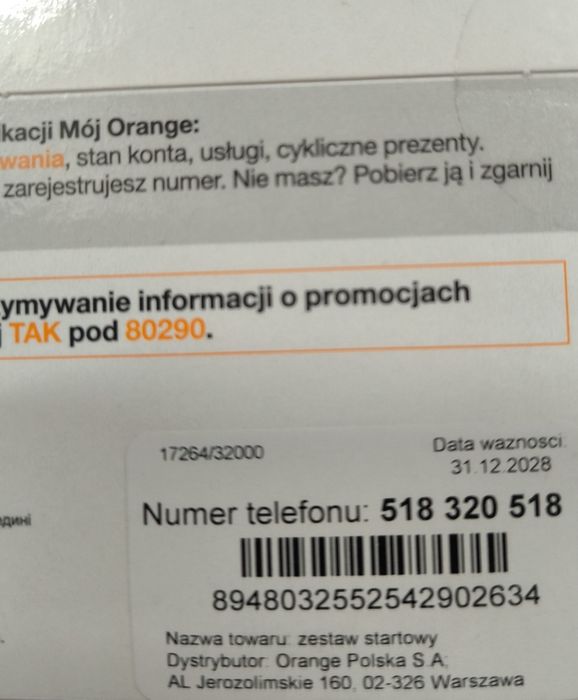 Złoty numer telefonu 5.1.8 3.2.0.5.1.8 Orange łatwy numer VIP