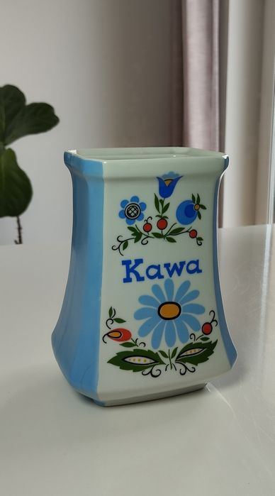 Pojemnik na kawę, wzór kaszubski, LUBIANA