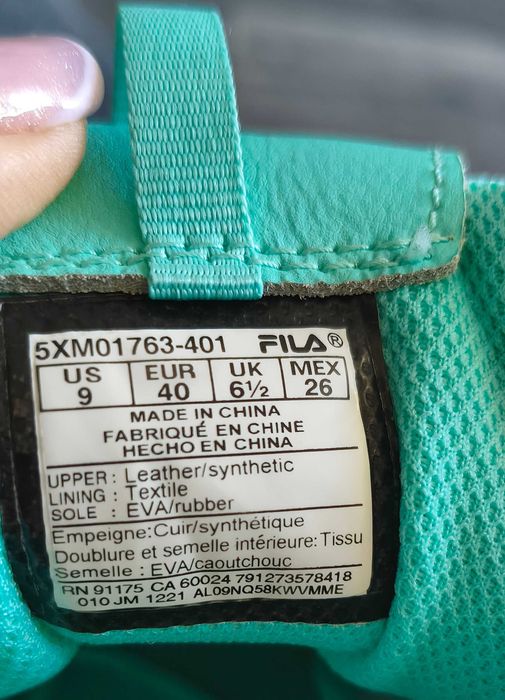 Жіночі кросівки FILA блакитні 9/ 40/25 см не NewBalance не Nike не Adidas