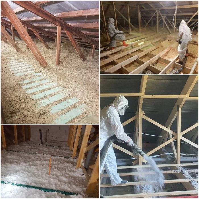 Stropodach, strop Wełna mineralna Celuloza wdmuchiwana. Docieplenie