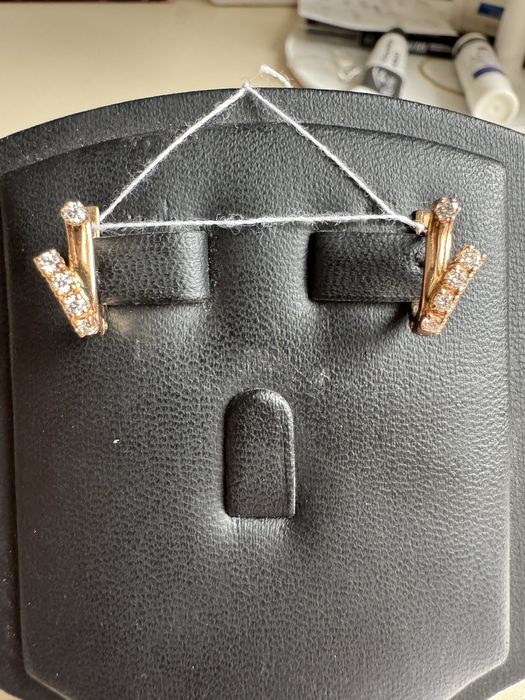 Золоті сережки 585 з діамантами (С9320)