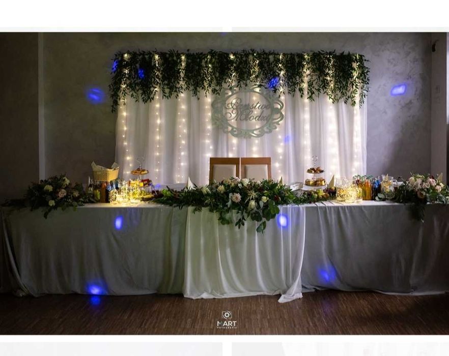 napis ze sklejki " państwo młodzi"