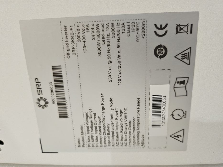 Гибридный инвертор SRP Most 3 кВт 24в и 5 кВт 48в 10.5квт В наличии!