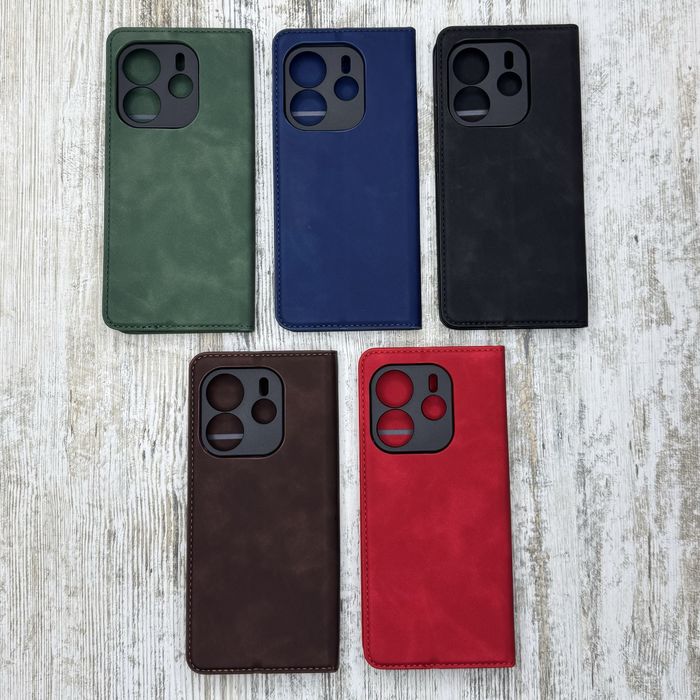 Чехол книжка Leather Book на Xiaomi Redmi Note 14 4G. Прошитый. Чохол