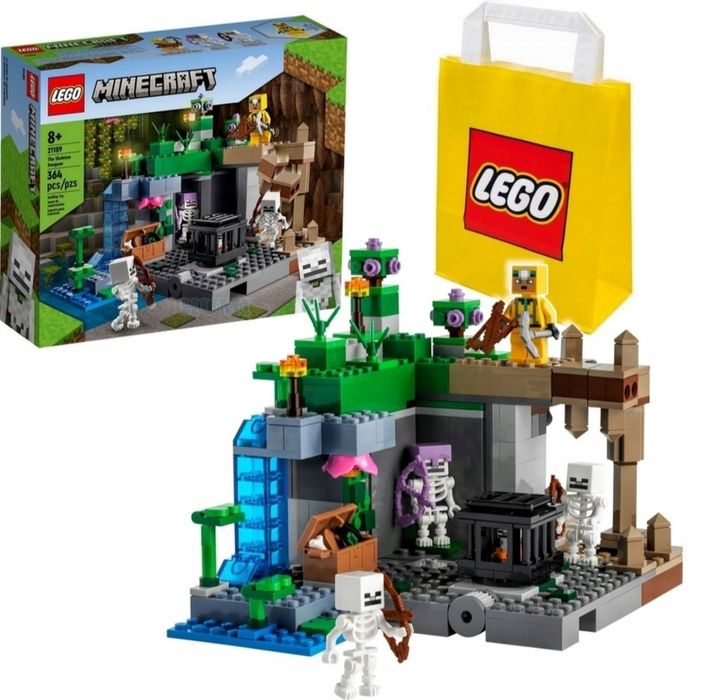 LEGO MINECRAFT 21189 Loch Szkieletów Szkielety MAINCRAFT Prezent 8+