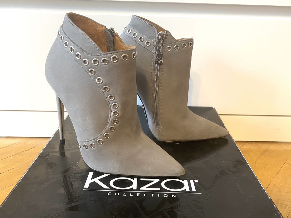 KAZAR szpilki botki szare 36