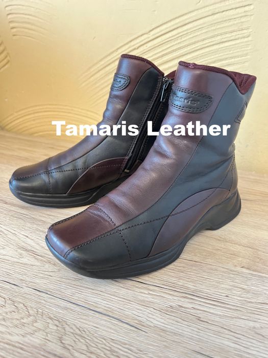 damskie skórzane botki rozm.37 Tamaris upper Leather