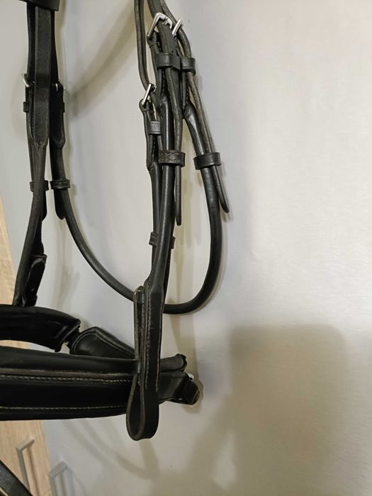 Ogłowie FULL czarne rurkowe