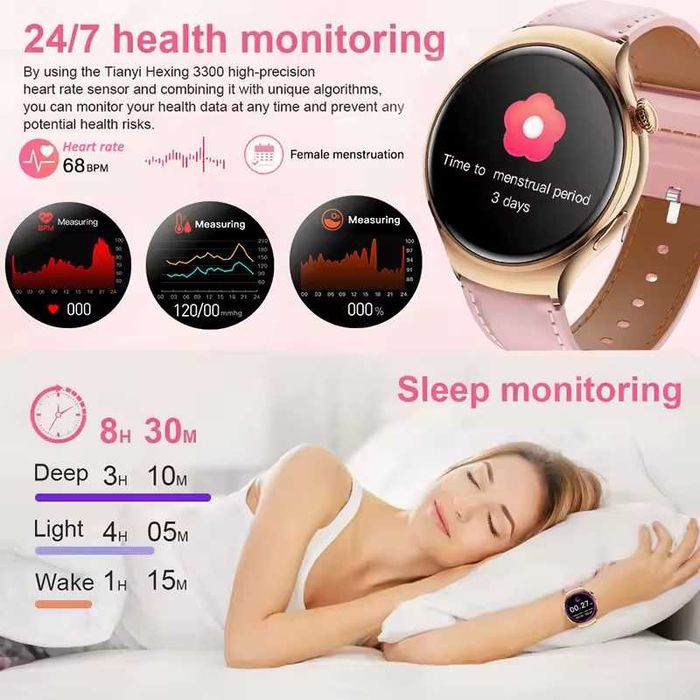 Женские смарт часы: DT WATCH 4 mini. NFC.GPS.Градусник.Сахар в крови.