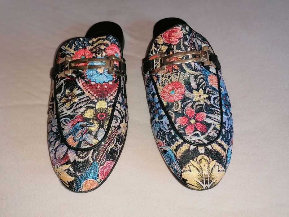 NUDE OF SCANDINAVIA eleganckie skórzane klapki kapcie pantofelki