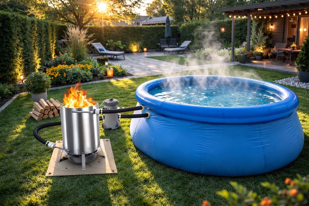 OGRZEWANIE DO BASENU NA DREWNO Węgiel Opał Część Piec Podgrzewacz