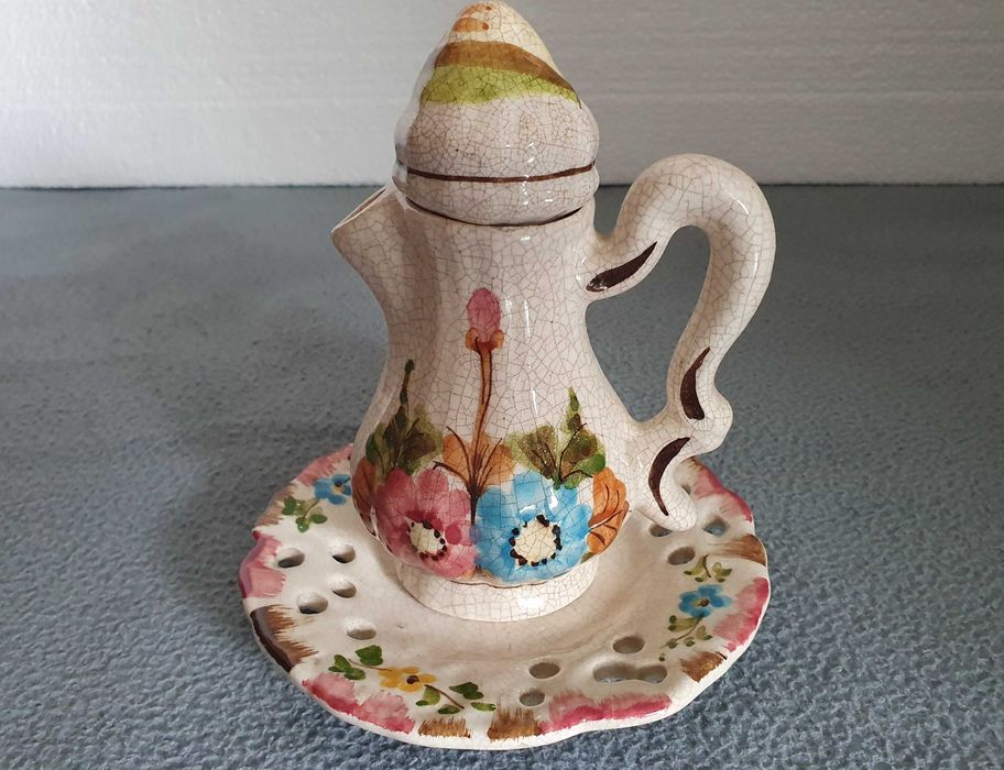 Pequeno Jarro de porcelana crackled, pintado à mão