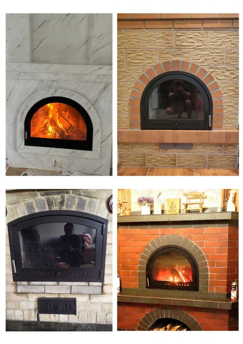 Дверця для каміна арочна на замовлення, дверца в камин со стеклом арка