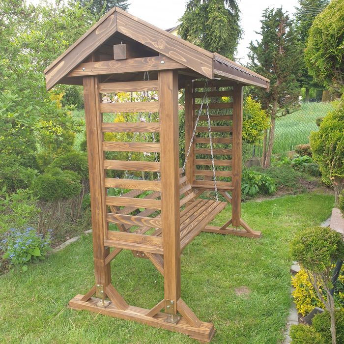 Huśtawka drewniana ogrodowa