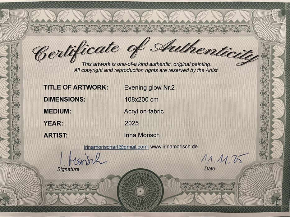 Obra de 108x200 cm com Certificado de Autenticidade