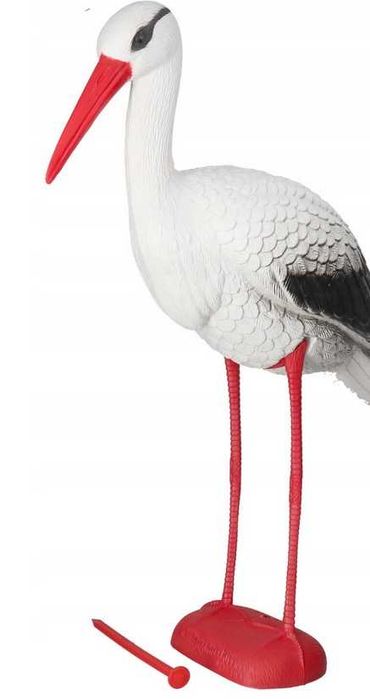 Bocian Stojący Duży Jak Żywy Figurka Ogrodowa Dekoracja Do Ogrodu 78Cm