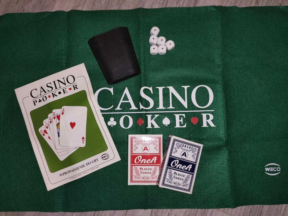 Zestaw do pokera Casino Poker / Weco – żetony, karty, mata