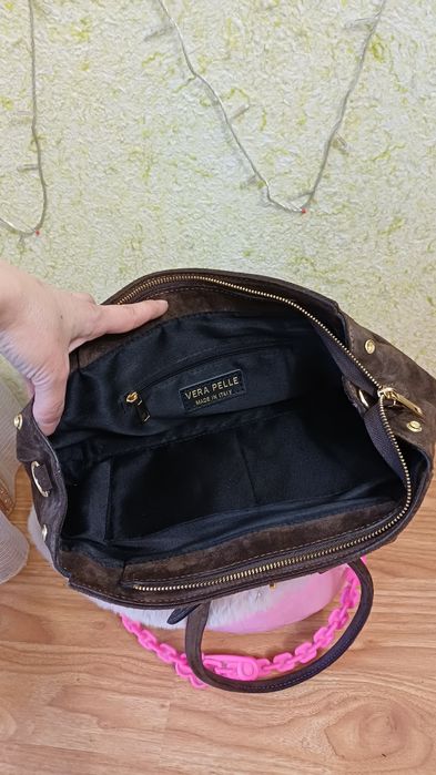 Сумка женская замшевая Vera Pelle Италия  натуральная замша