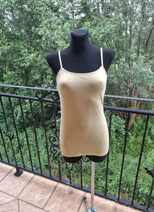 Żółty crop top damski bluzka na ramiączka bokserka rozmiar S 36 / M 38