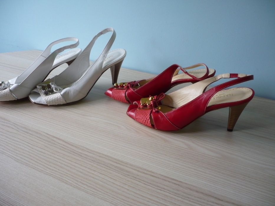 sandałki na lato szpilki impreza rozm. 37 nowe czerwone i białe