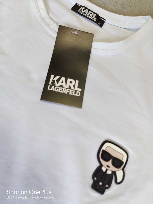 Koszulka męska Karl Lagerfeld Shirt maly znaczek Premium biała