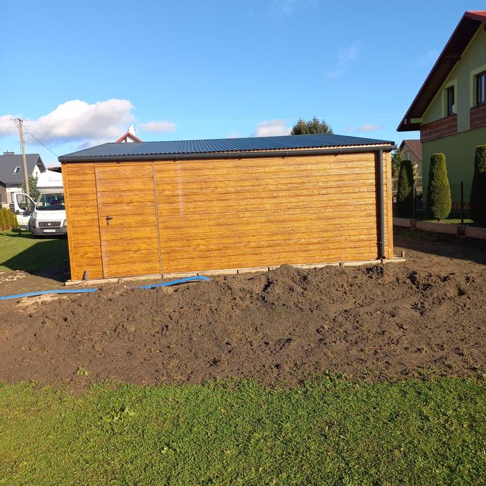 9x6 garaz drewnopodobny garaż blaszany ocynk ,Profile 100% poziomo