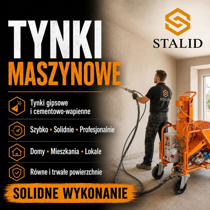 Tynki maszynowe gipsowe i cementowo-wapienne