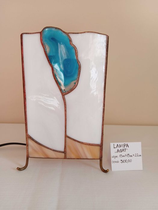 lampa witraż z oryginalnym AGATEM