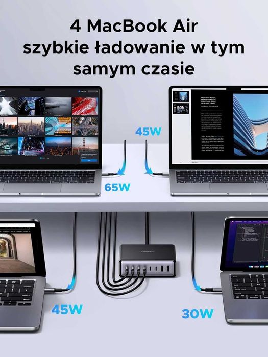 UGREEN Ładowarka Sieciowa 2x USB-A 4XUSB-C GaN 200W Telefonu Komputera
