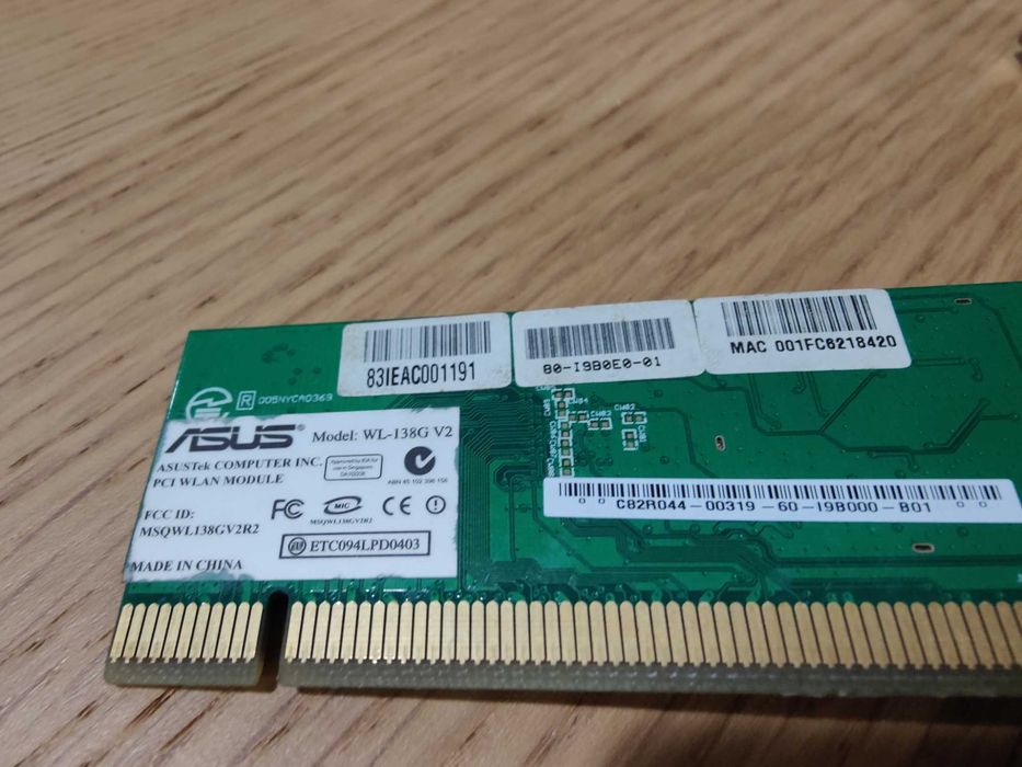 Placa de Rede Wi-Fi PCI ASUS WL-138G V2 com Antena