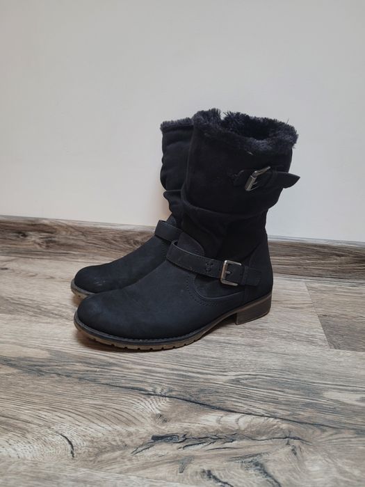 Graceland czarne botki ocieplane