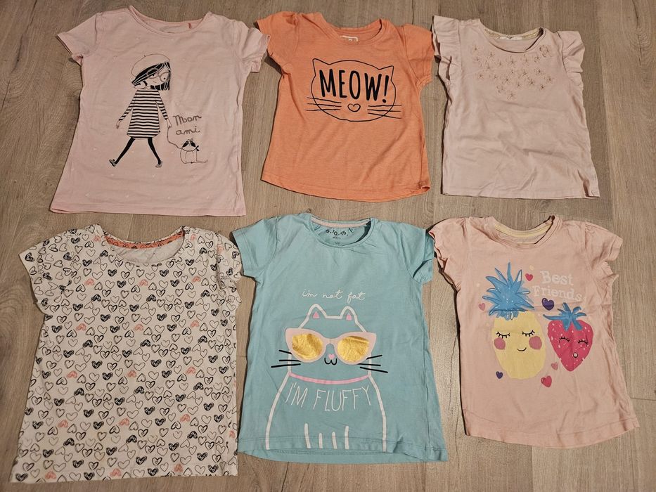 Smyk h&m 5-10-15 reserved koszulka bluzka kotek dziewczynka 116/122