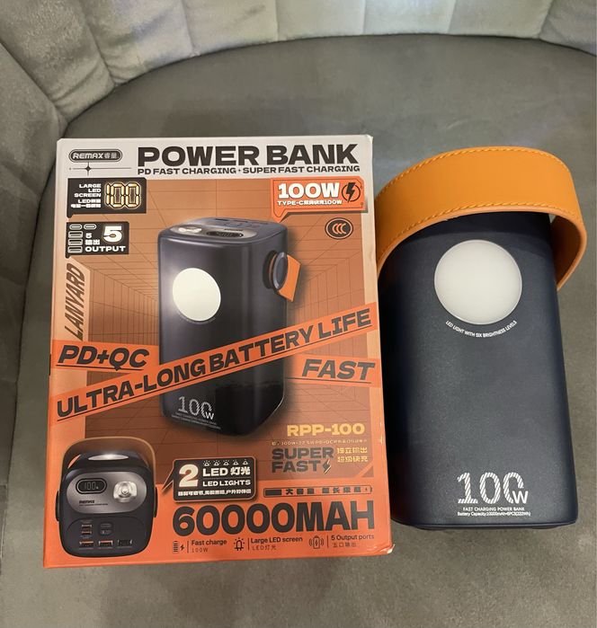 Повербанк REMAX RPP-100 60000 mAh 100W для ноутбука та телефона
