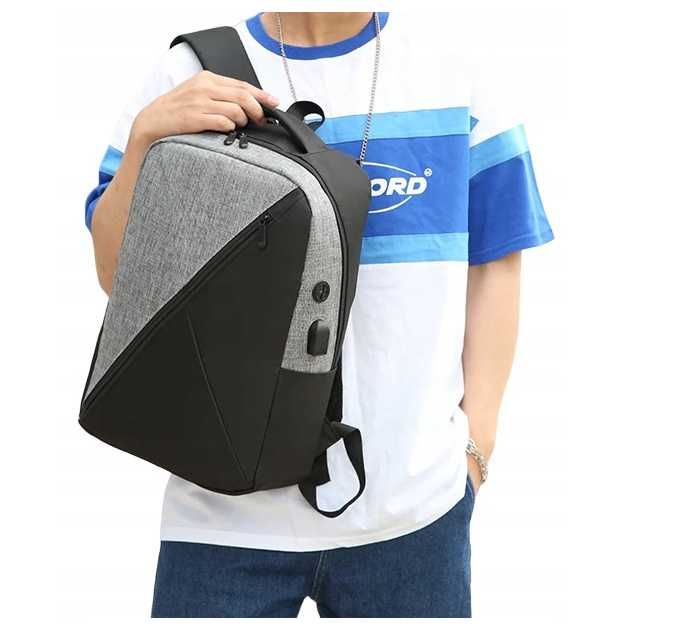 Plecak USB Męski Damski Miejski Sportowy do Pracy - (Okazja)