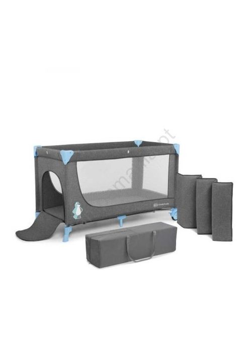 KINDERKRAFT - Berço de viagem JOY cinzento-azul- parque infantil