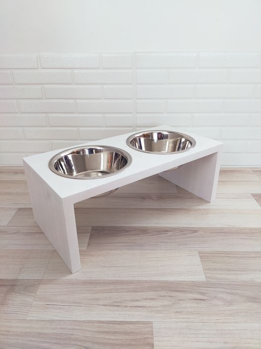 bufet bar stojak z miskami dla psa kota