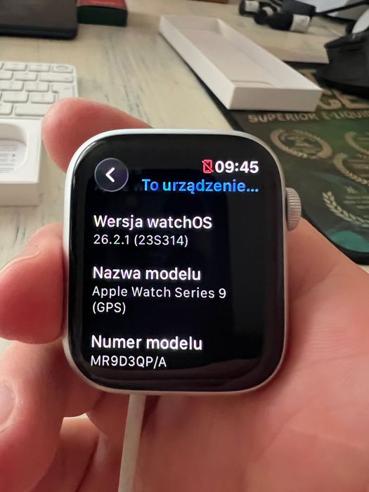Apple Watch 9 GPS 45mm Nowy 100% bateria komplet