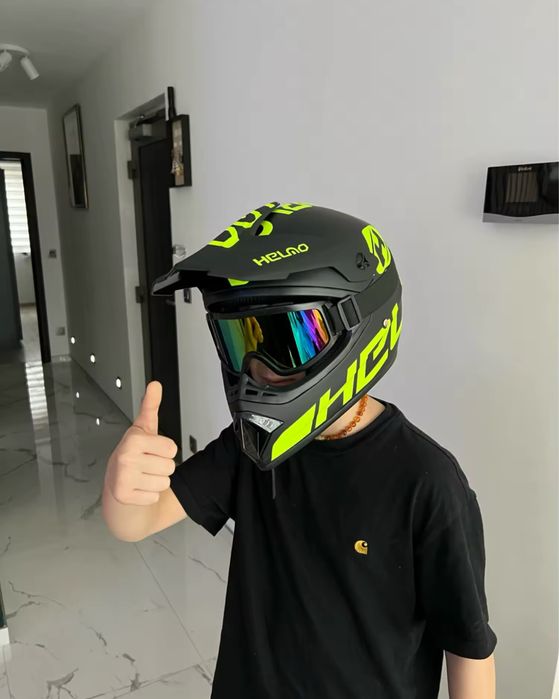 Мотошолом для Ендуро, шлем, маска, ATV + В ПОДАРУНОК ОКУЛЯРИ