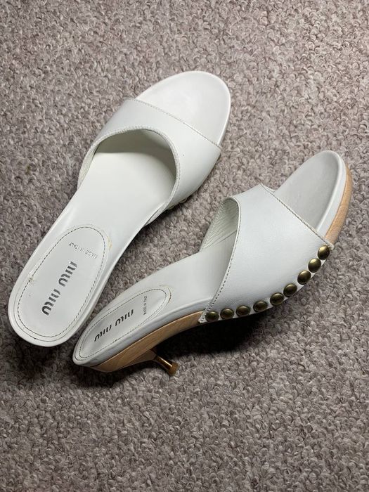 Клоги miu miu натуральна шкіра